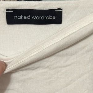 NAKED WARDROBE CREAM MIDI SKIRT